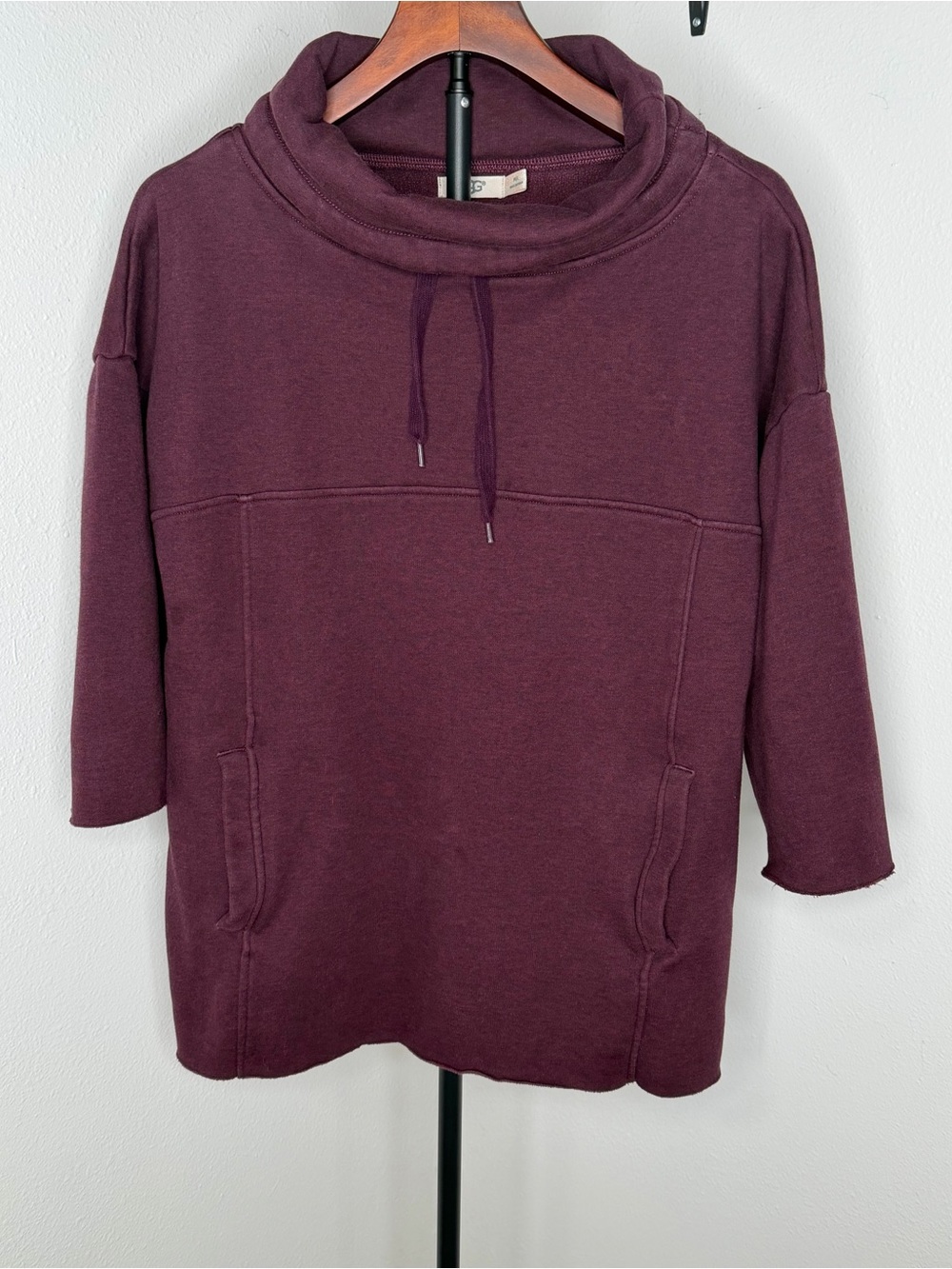 UGG Women's Astrid Cowl Neck Pullover Purple 3/4 Sleeve Sweater Size M/L
